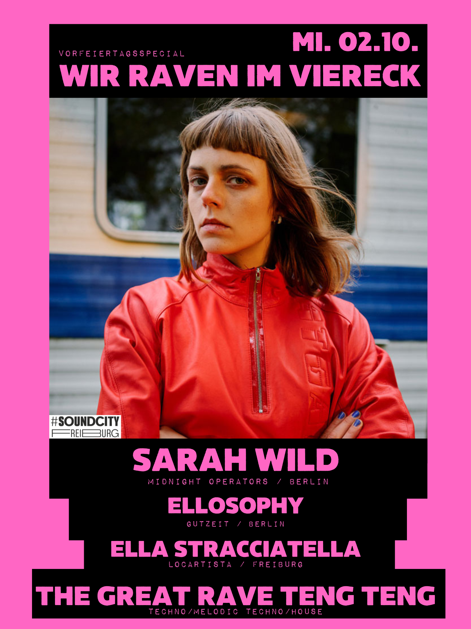 Veranstaltungsbild für WIR RAVEN IM VIERECK w./ SARAH WILD (Midnight Operators/Berlin)